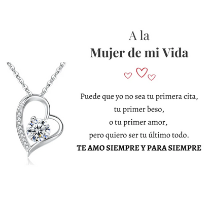Collar Amor Eterno | Caja con Luz y Dedicatoria <span style="color: #000000;"><strong><span style="color: #ff2a00;">Plata 100% Autentica </span></strong></span>