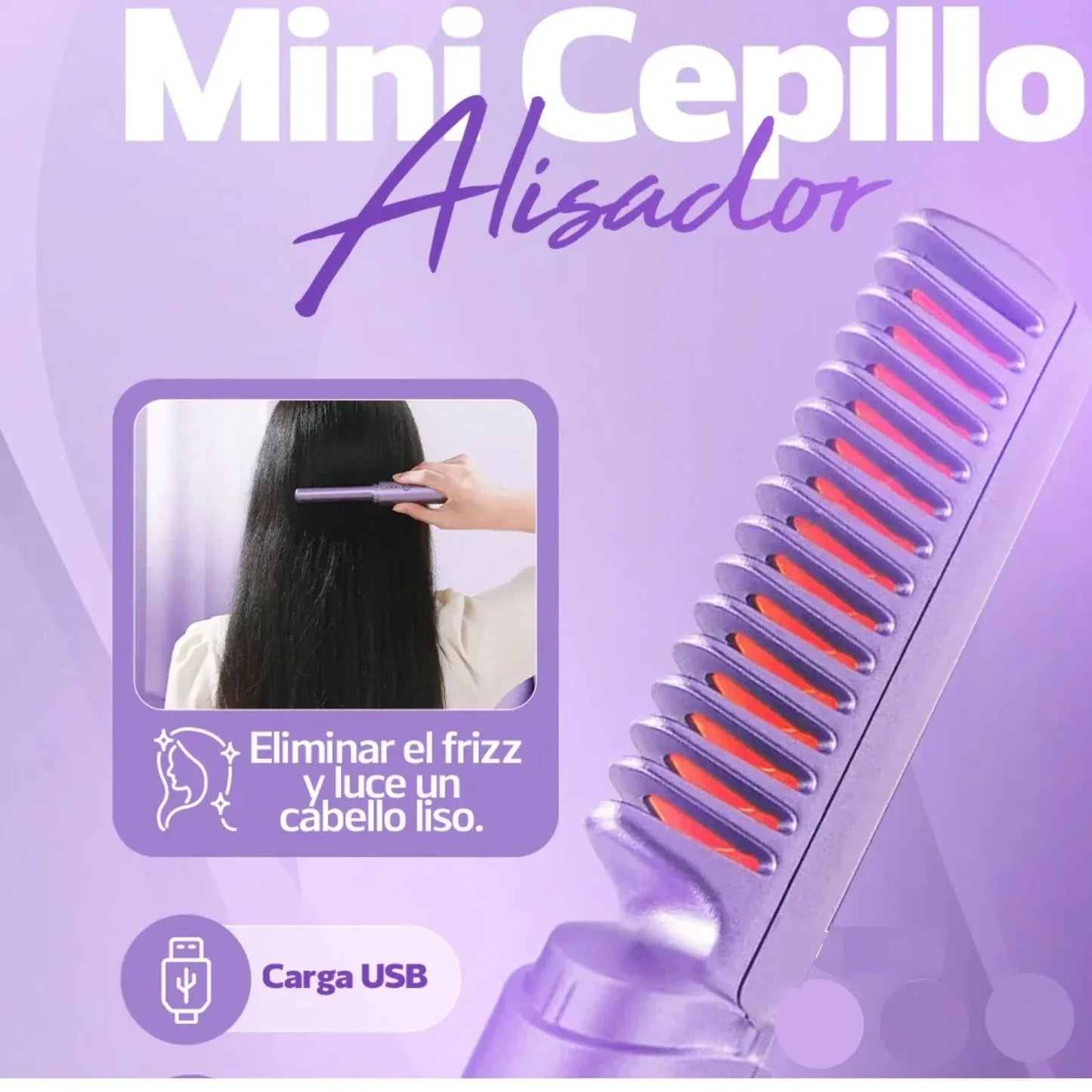 Peine Alisador Recargable con tecnología iónica