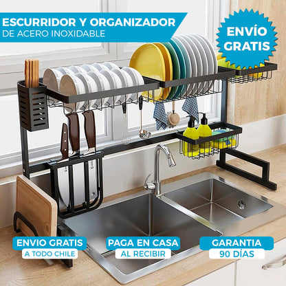 ESCURRIDOR Y ORGANIZADOR DE COCINA ACERO INOXIDABLE 🍽️ | 85cm x 52cm