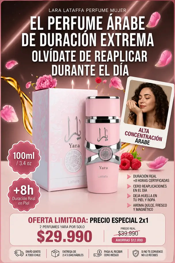 YARA LATAFFA PERFUME ARABE PARA MUJER ( Compre 1 lleve 2)